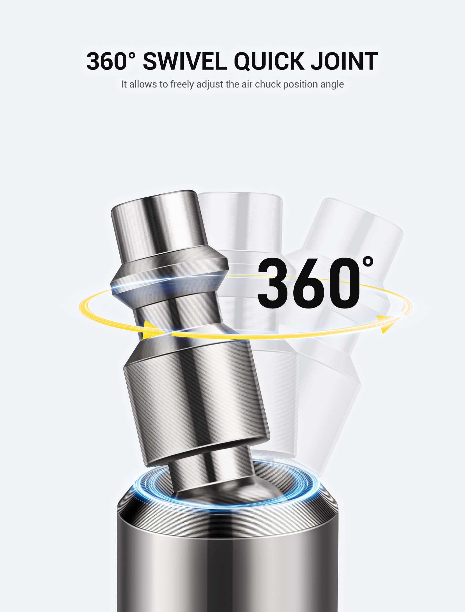 5-Pack 360 Swivel Dual Head Air Chuck Kit, 1/4'' Female Npt Closed Ball Tire Chuck With Standard Brass Quick Plug,2-Way Connecti